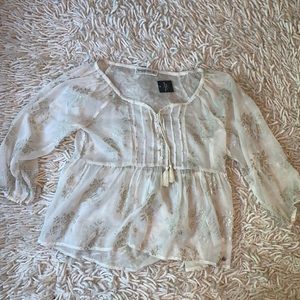 Sheer white Abercrombie and Fitch top